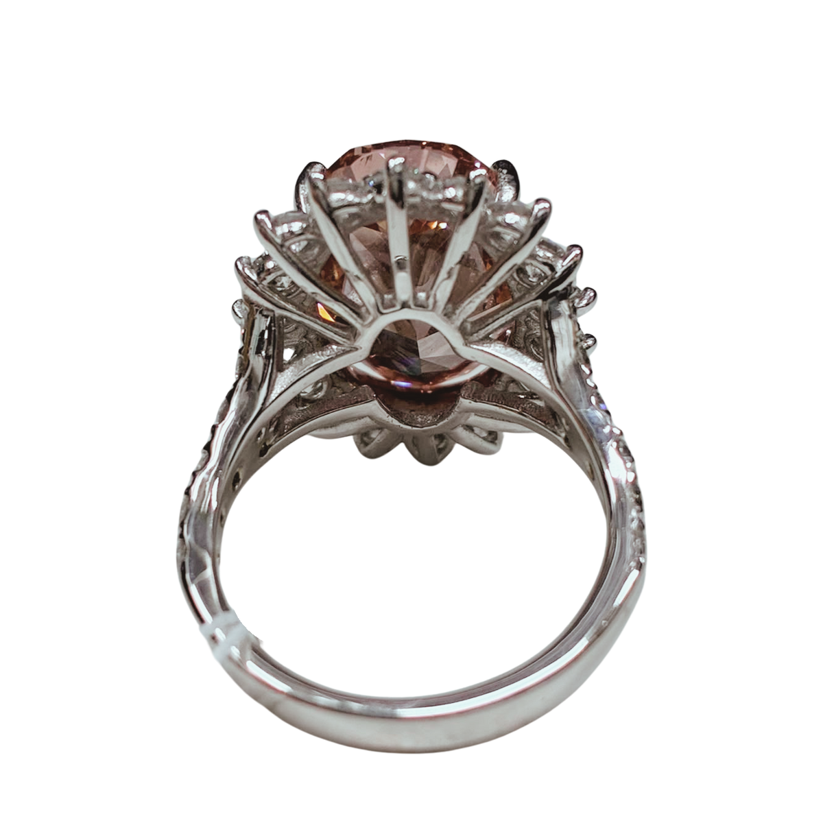 18KWG Pink Lab Grown Diamond Ladys Ring 8.34GM