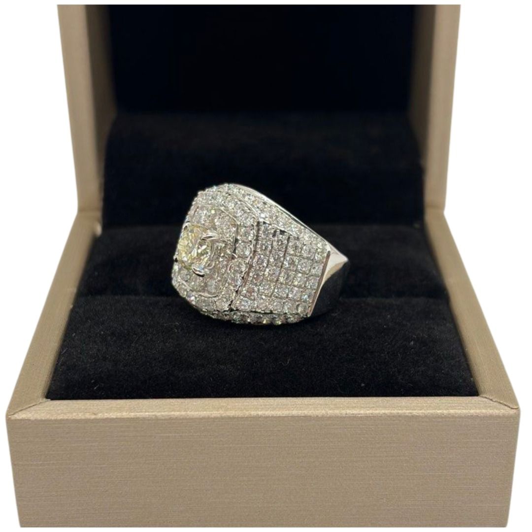 14K White Gold Natural Diamond Ring