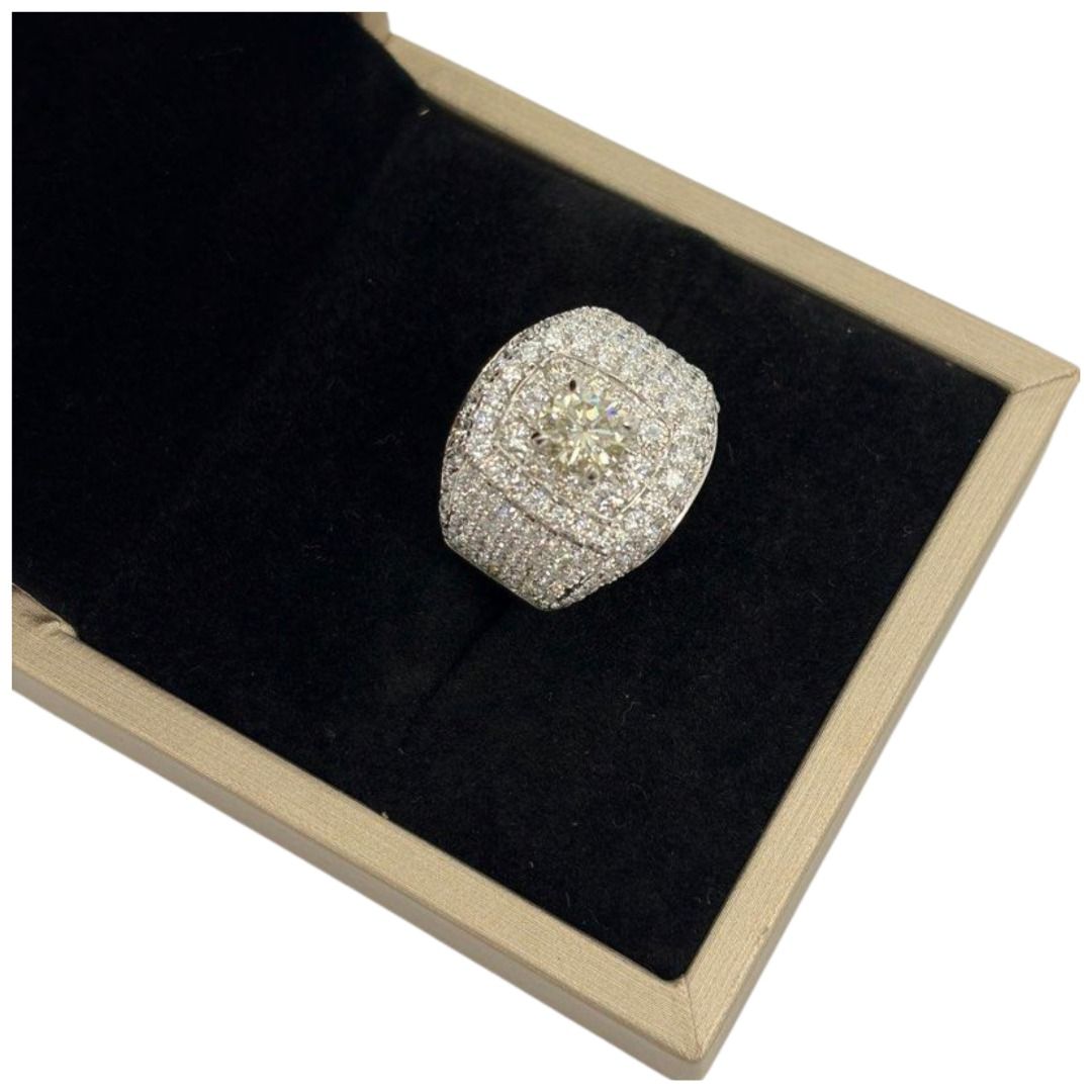 14K White Gold Natural Diamond Ring