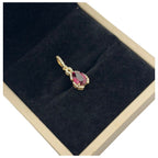 14K Yellow Gold Natural Rubellite & Diamond Pendant