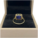 14K Yellow Gold Natural Tanzanite & Diamond Ring