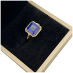 14K Yellow Gold Natural Tanzanite & Diamond Ring