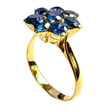 Yellow Gold Blue Sapphire Lady Ring