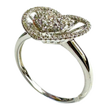 750 White Gold Diamond Heart Shape Lady Ring