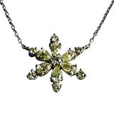 18K White Gold Diamond Star Shape Pendant With Necklace