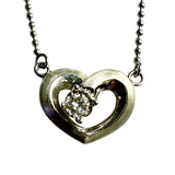 750 White Gold Diamond Heart Shape Pendant With Necklace