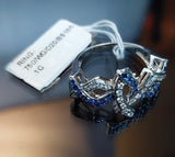 Diamond And Blue Sapphire Ring 750WG 5.1g