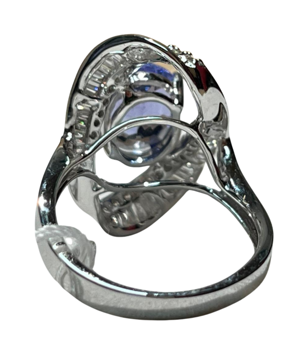 750WG TAZ1 D26 TD39 5.0G Tanzanite Diamond Ring