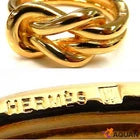 HERMES Scarf Ring Atame Circle Knot Design Gold Tone with bamage box
