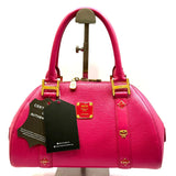 MCM Muchen Pink Leather Handbag