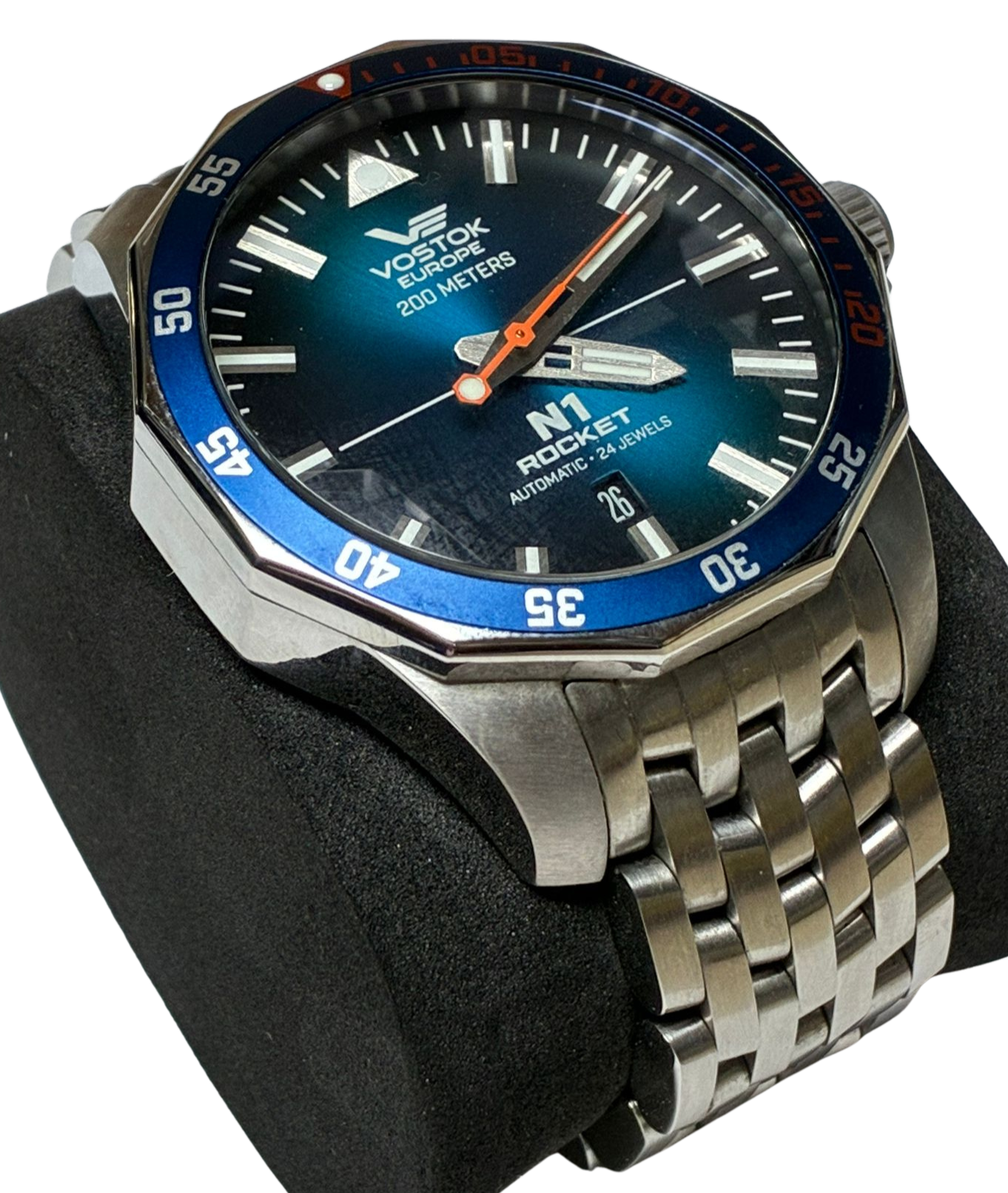 Vostok Europe Rocket N1 Automatic Watch Blue Dial SS Bracelet