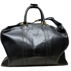 Gucci Vintage Boston Travel Weekender Bag Black Leather