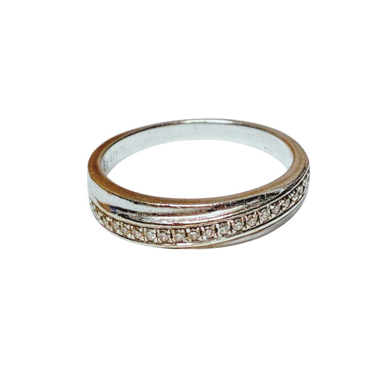 10K White Gold Diamond Ring 2.5GM