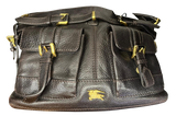 Burberry Dark Brown Leather Front Pocket Hobo