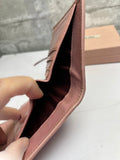Miu Miu Pink Matelasse Leather Trifold Wallet