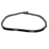 750 White Gold Natural Blue Sapphire & Diamond Bracelet