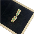 18K Rose Gold Natural Emerald & Diamond Earring