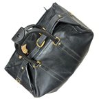 Gucci Vintage Boston Travel Weekender Bag Black Leather