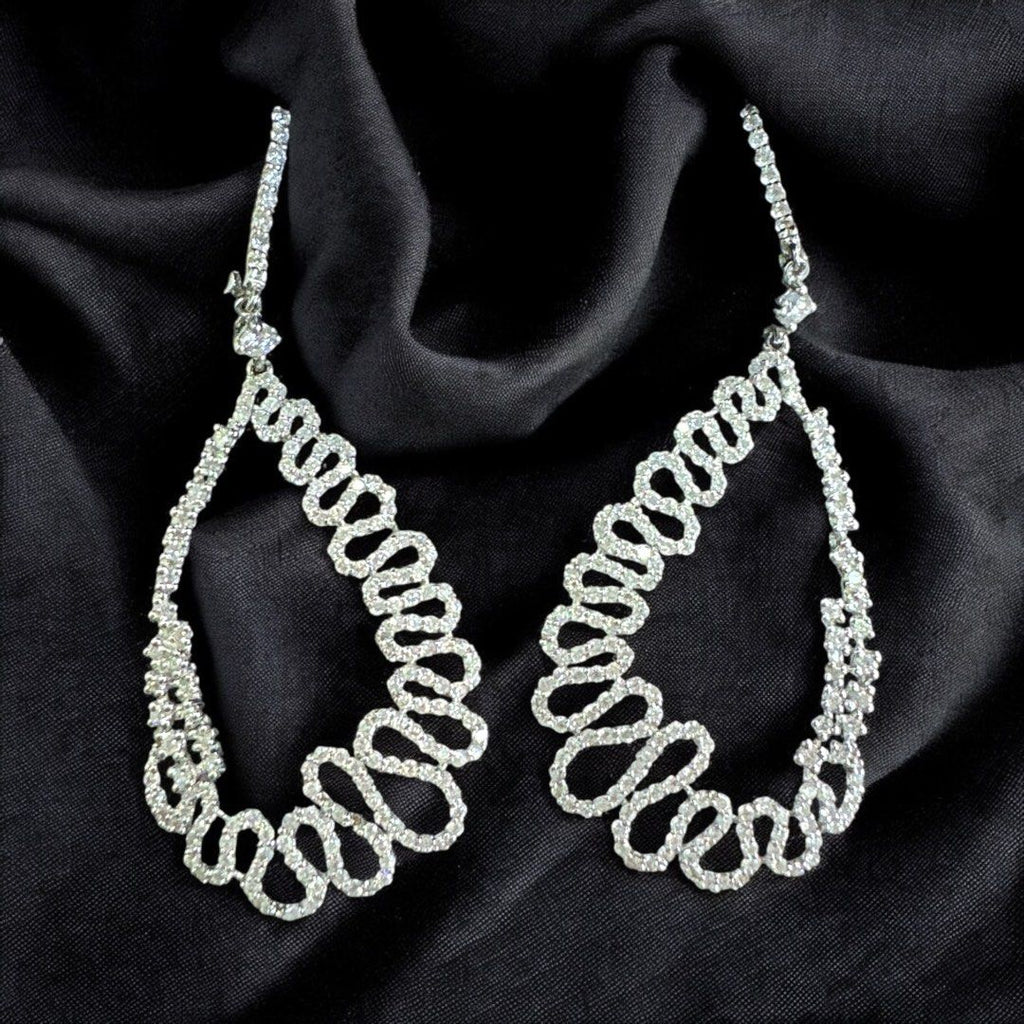 18K White Gold Natural Diamond Earring