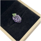 18K White Gold Natural Amethyst Pendant, Grapes Shape
