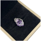 18K White Gold Natural Amethyst Pendant, Grapes Shape
