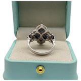 18K White Gold Natural Sapphire & Diamond Ring