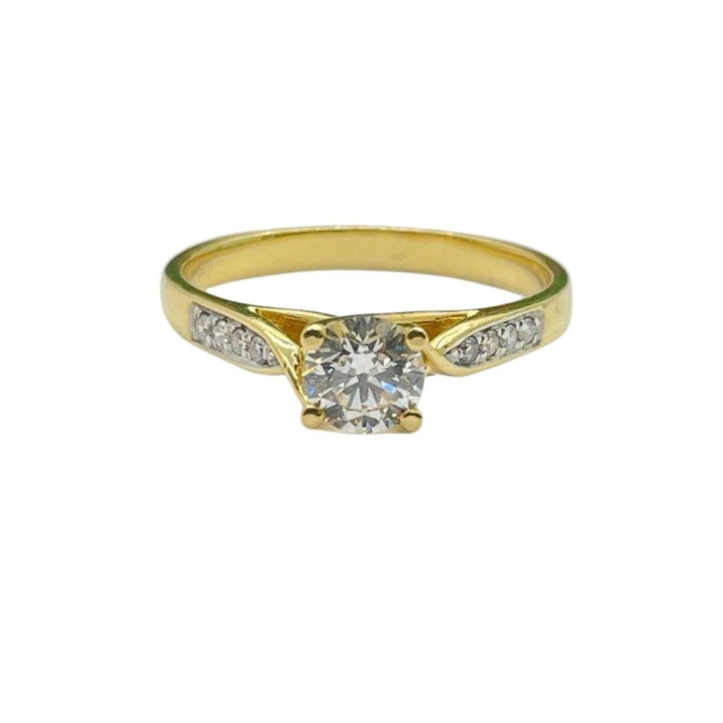 18K Yellow Gold Natural Diamond Ring