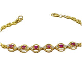 18K Yellow Gold Natural Ruby & Diamond Bracelet