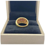 18K Yellow Gold Natural Ruby & Diamond Ring