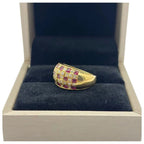 18K Yellow Gold Natural Ruby & Diamond Ring