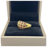 18K Yellow Gold Natural Ruby & Diamond Ring