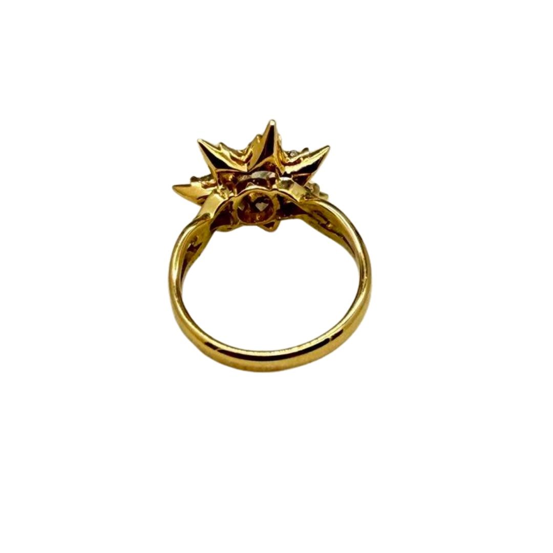 18K Yellow Gold Peranakan Intan Ring