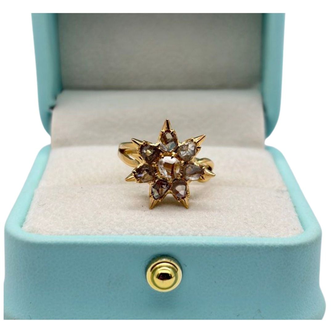 18K Yellow Gold Peranakan Intan Ring
