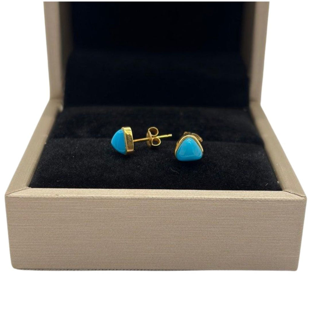 18K Yellow Gold Turquoise Earring