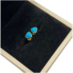 18K Yellow Gold Turquoise Earring