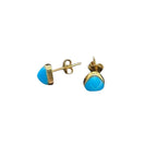 18K Yellow Gold Turquoise Earring