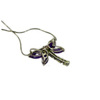 18KWG/PT850 Amethyst Dragonfly Necklace