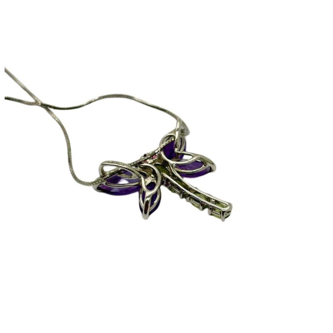 18KWG/PT850 Amethyst Dragonfly Necklace