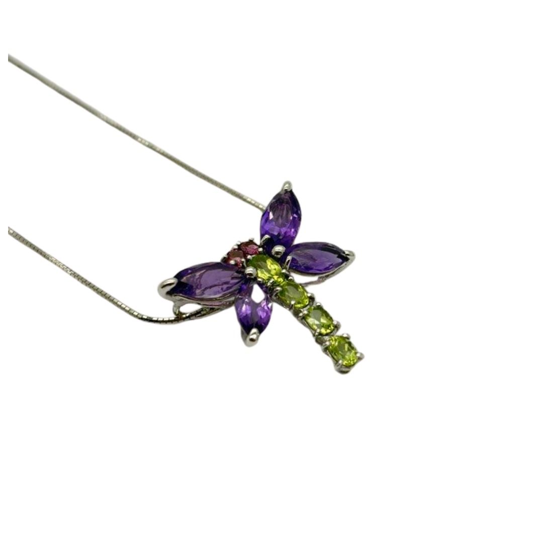 18KWG/PT850 Amethyst Dragonfly Necklace Main image