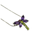 18KWG/PT850 Amethyst Dragonfly Necklace