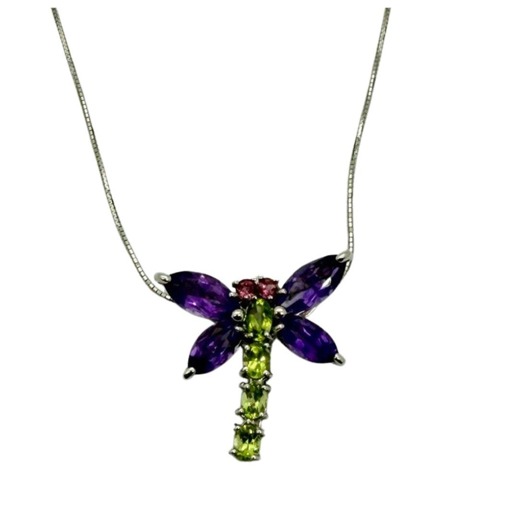 18KWG/PT850 Amethyst Dragonfly Necklace