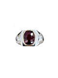 Ruby Unheated Platinum Diamond Ring