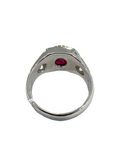 Ruby Unheated Platinum Diamond Ring