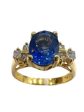 Blue Sapphire Diamond Ring