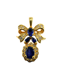 Blue Sapphire Diamond Pendant