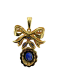 Blue Sapphire Diamond Pendant