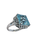 Aquamarine Platinum Ring