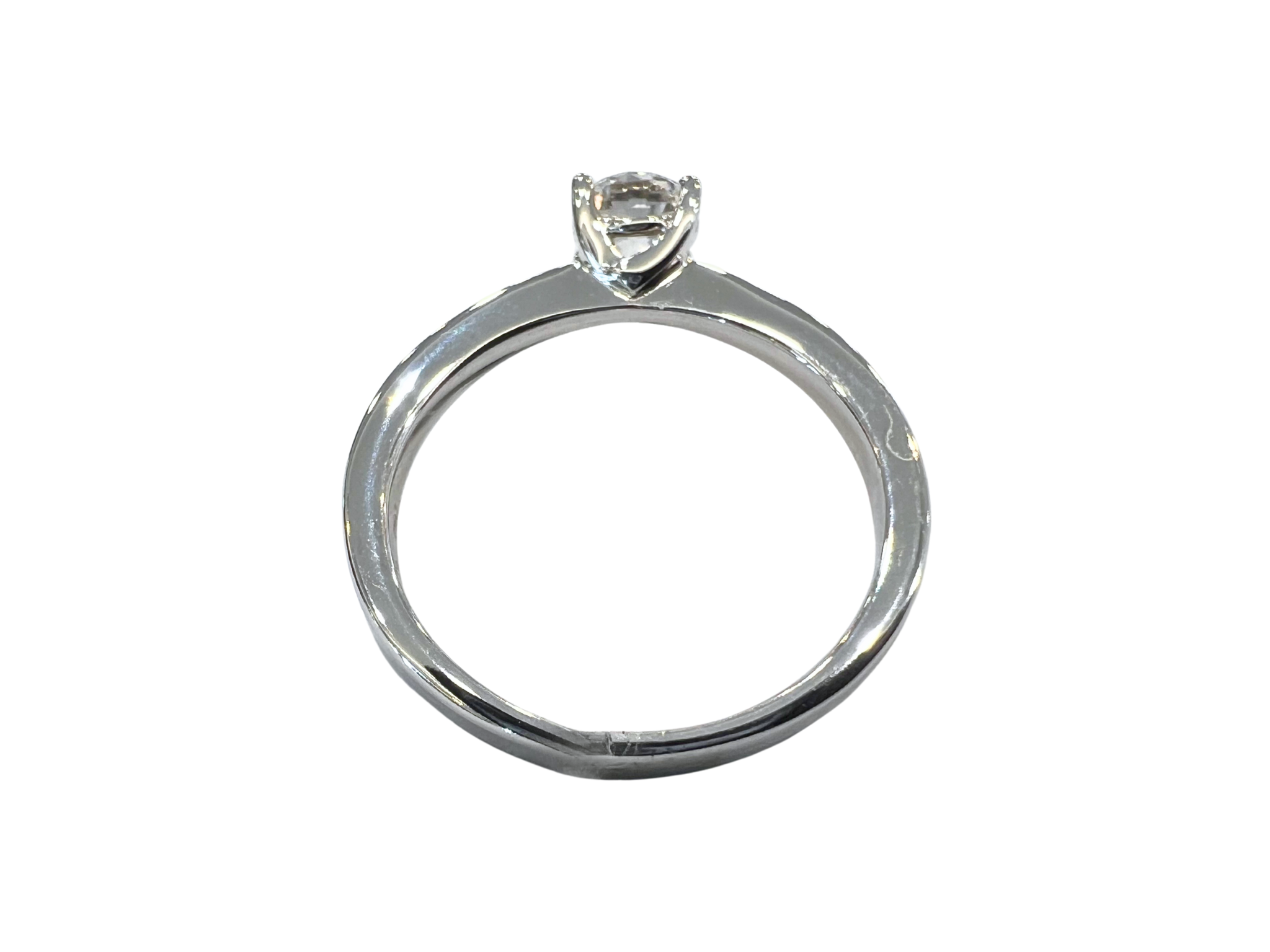 18K White Gold Solitaire Diamond Ring By Lee Hwa