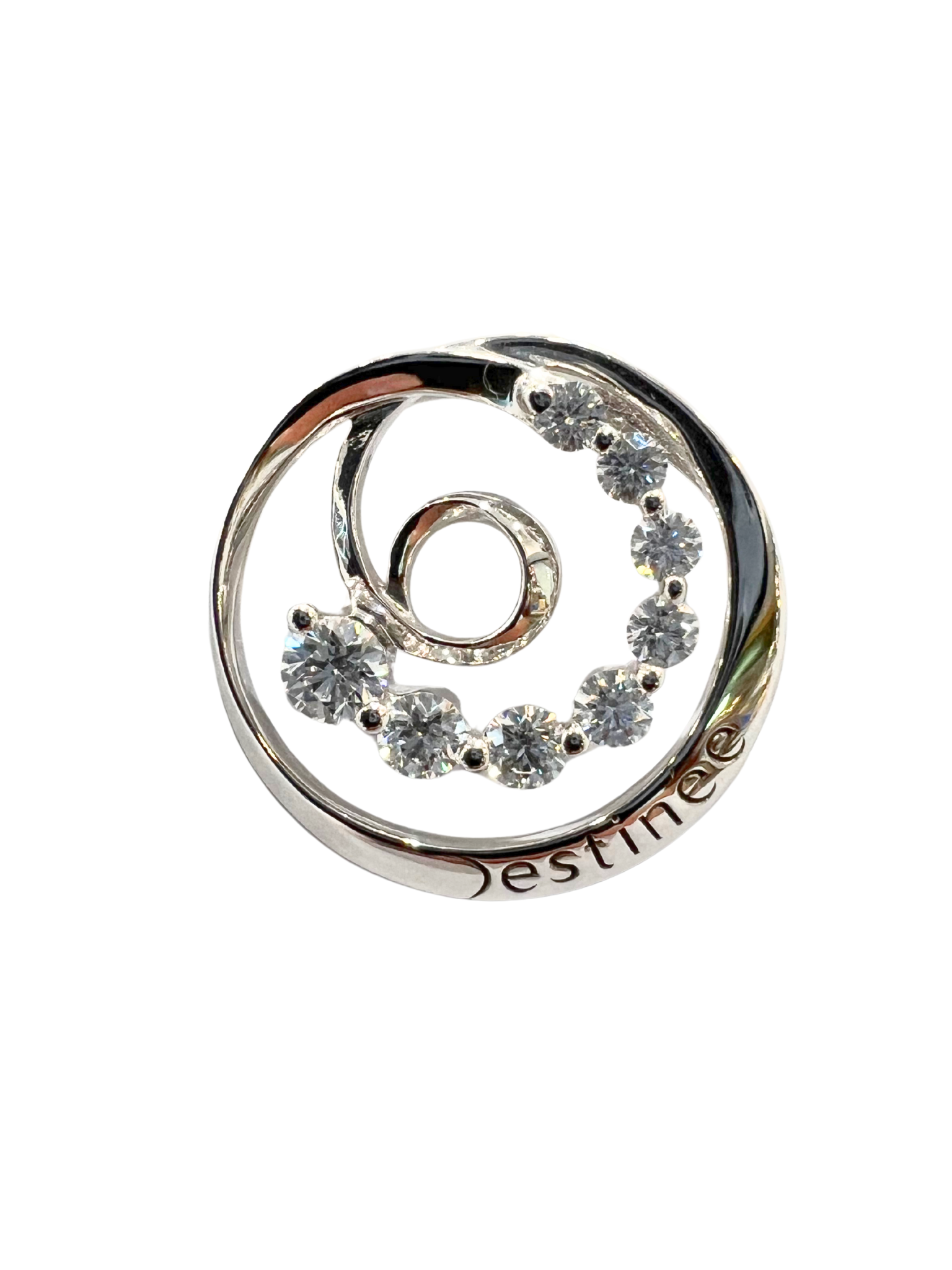 18K White Gold Diamond Pendant By Destinee Main image