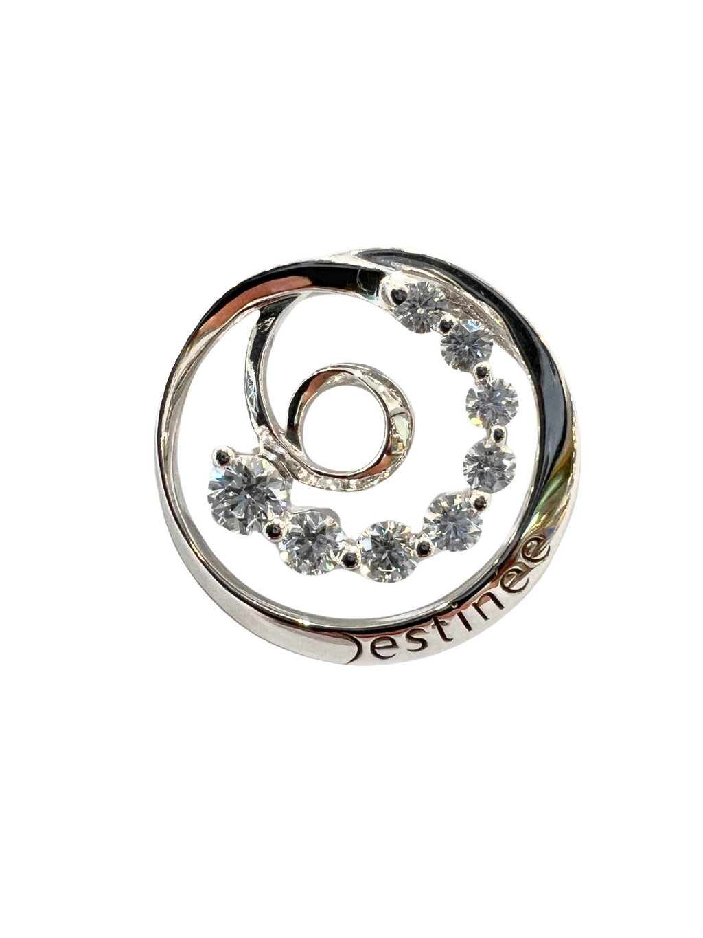 18K White Gold Diamond Pendant By Destinee